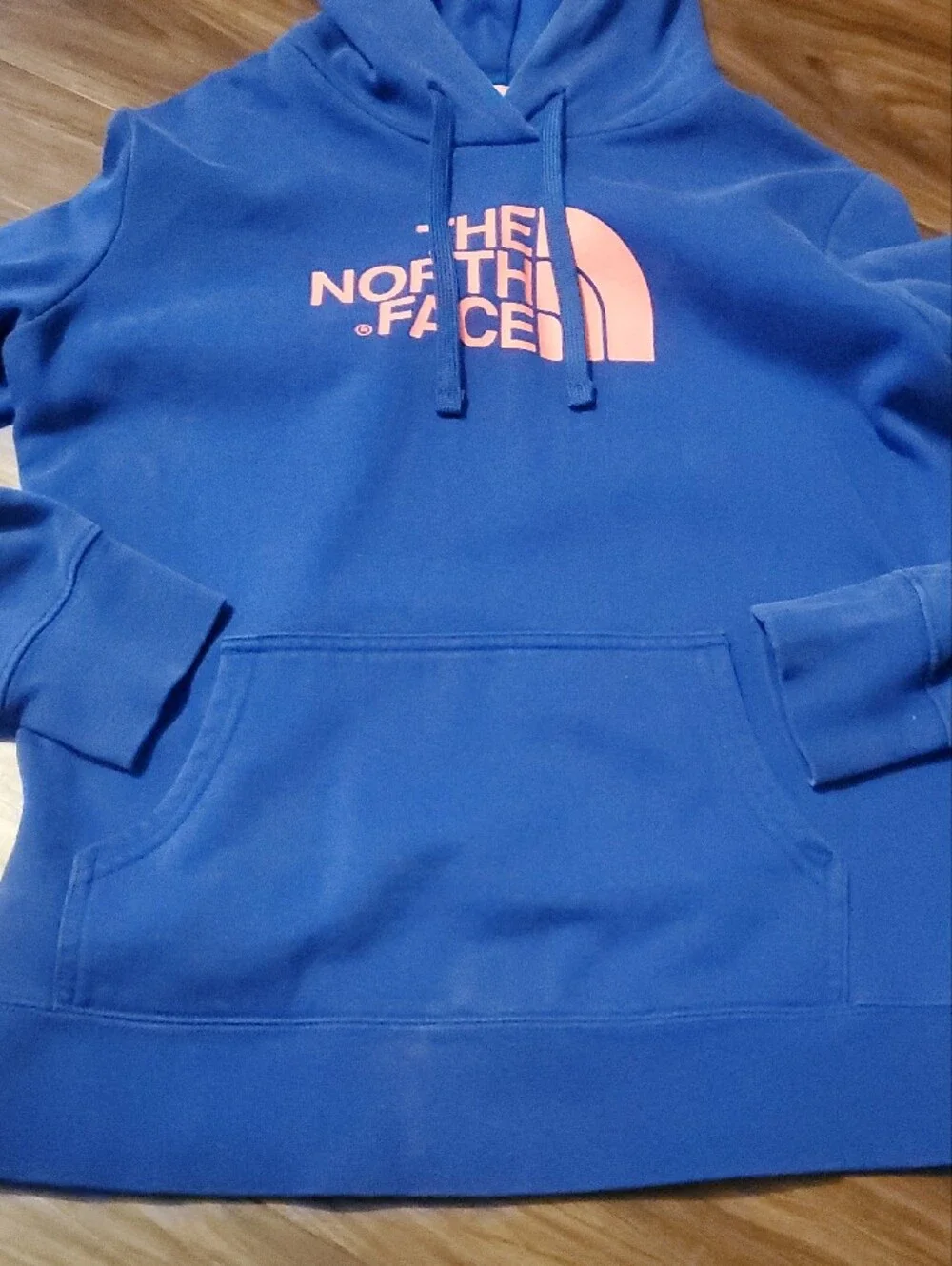 The North Face Royal Blue Hoodie with Pink Logo - Picture 4 of 7